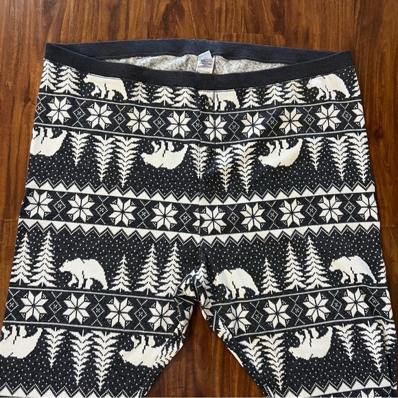 Old Navy Thermal Knit Pajama Leggings Gray Bear Fair Isle size 4X - Picture 2 of 7